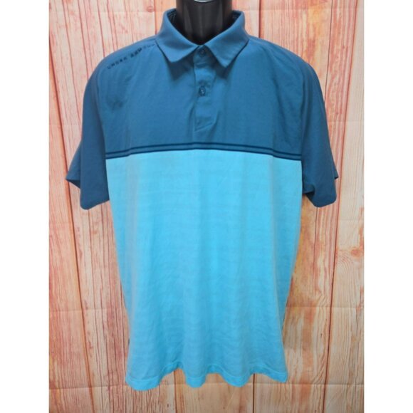 Under Armour Mens Polo Shirt XL Loose HeatGear Blue - Picture 1 of 8